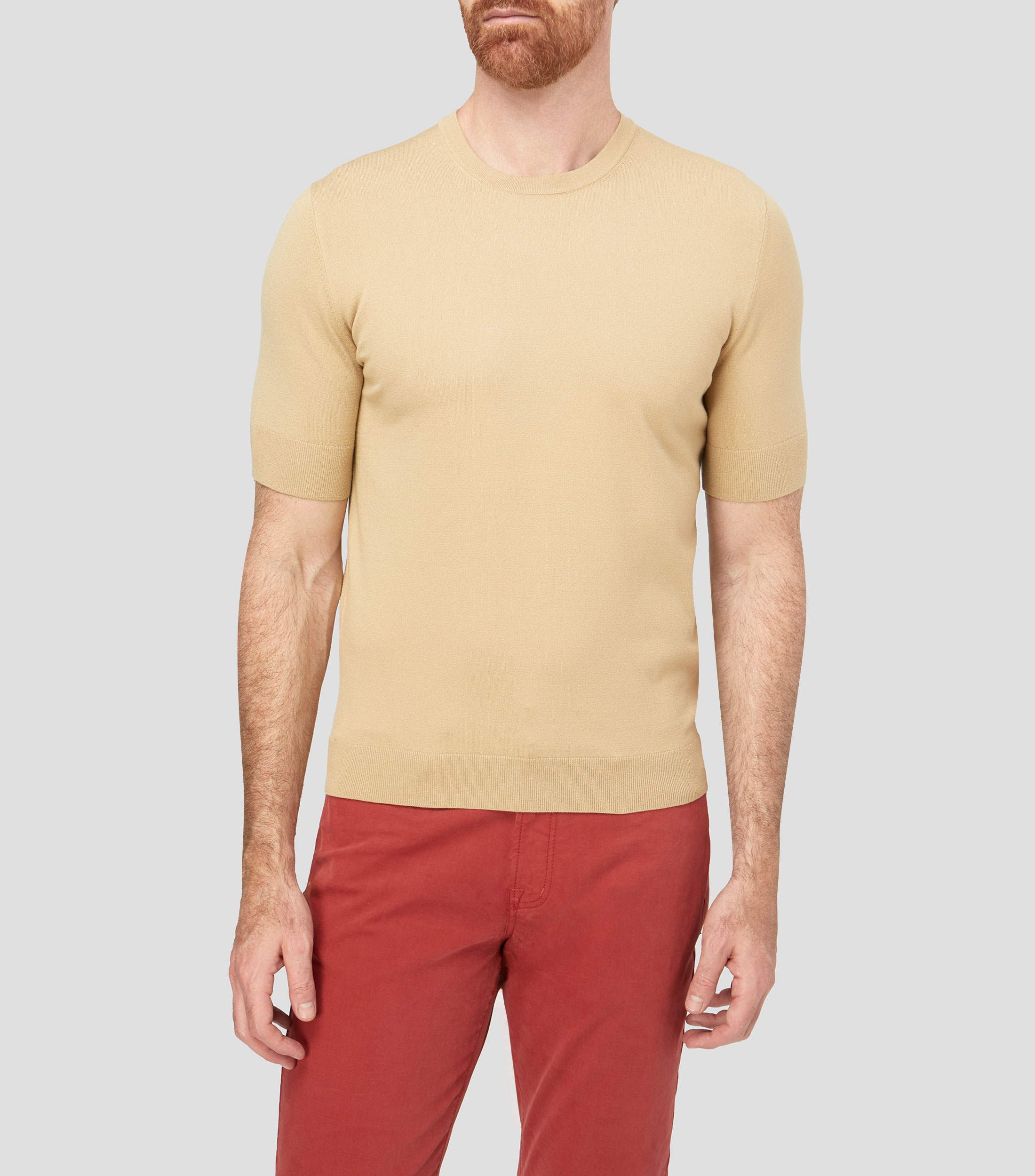 Playera cuello redondo manga corta lisa Hombre